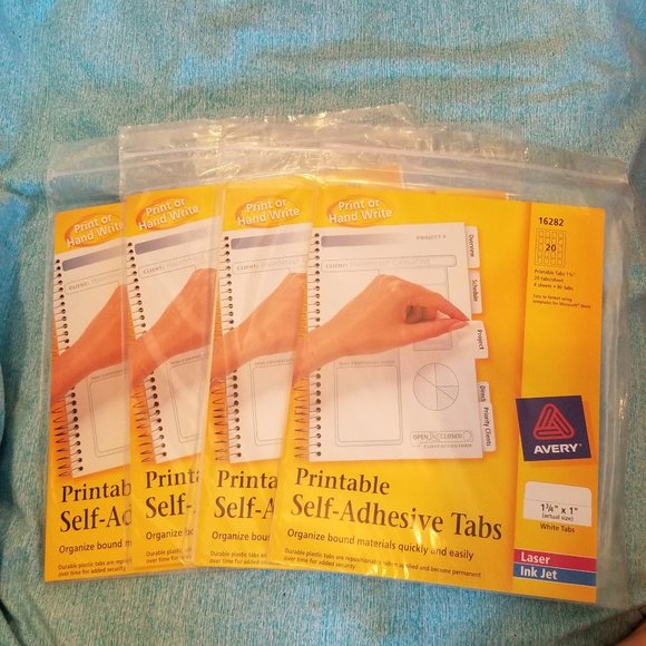 Avery Other - NIP Avery Printable Self-Adhesive Tabs 4 packs